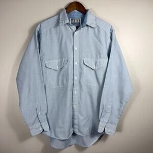 Vintage Levi’s San Francisco Blue and White Striped Button Up Long Sleeve Medium